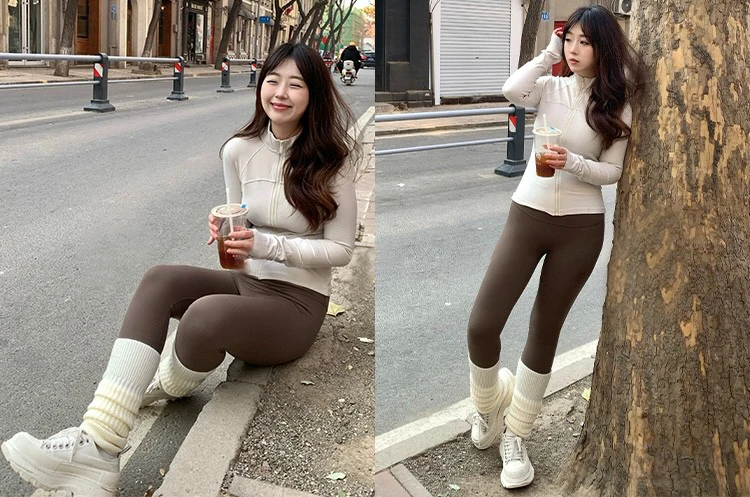 Heißer Verkauf Herbst Winter Sport Leggings Verdickt Warme Gym Yoga Hosen Frauen Hohe Taille Strumpfhosen Fitness Hosen Laufhose – Detail 11