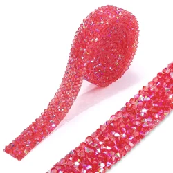 Exquisite Rhinestone Beaded Trim for DIY Fashion Embellishments (T-deeproseAB)