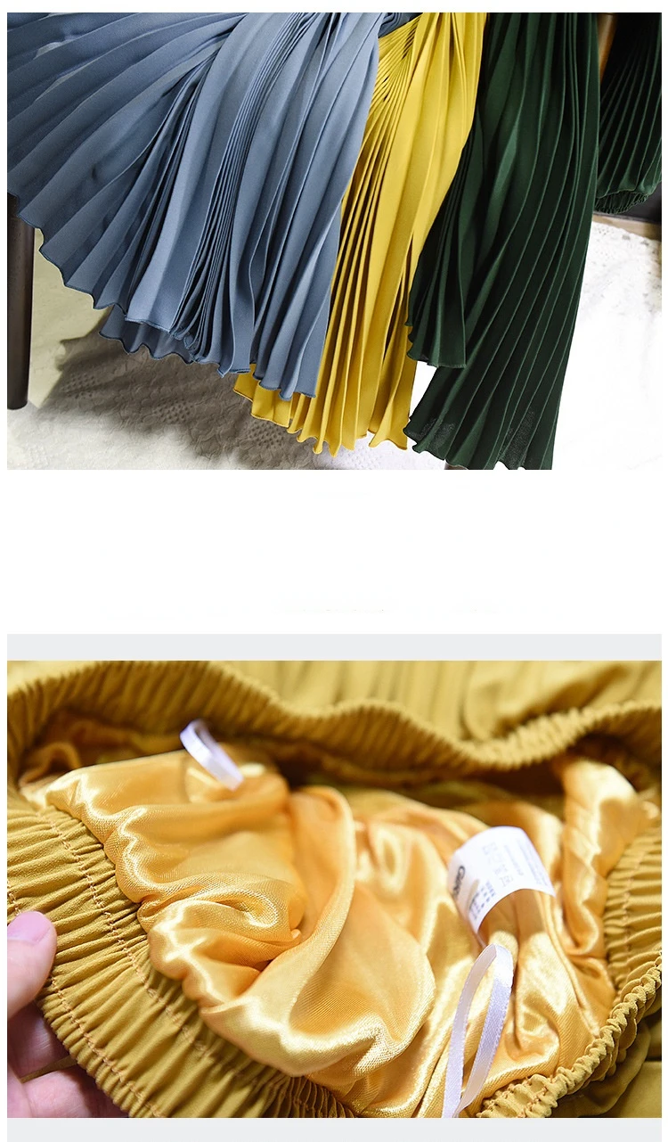 white pleated skirt TINT ERA High Waist Skirt Spring Autumn New Temperament Thin Chiffon Hand-pressed Crepe Pleated Large Swing A-line Skirts Women crop top and skirt