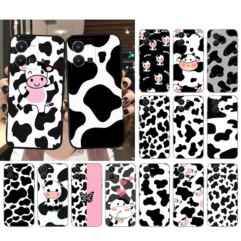 

Cow Milk Print Phone Case For VIVO Y53S Y33S Y01 Y22S Y31 Y21 Y70 Y21S Y72 Y51 Y35 Y76 V21 V2023 V21E V20 SE