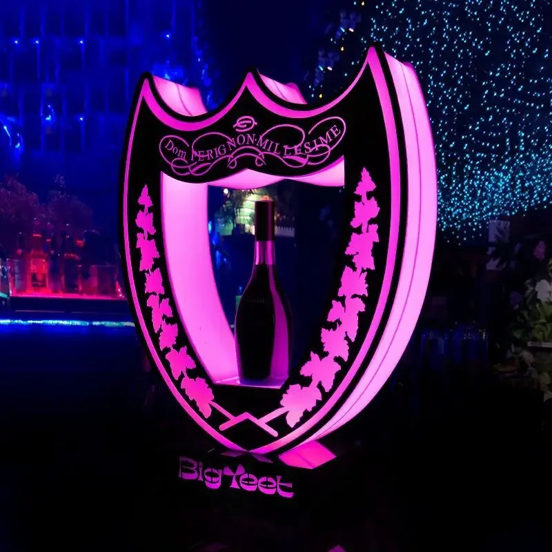 New Lotus Flower LED Circle Metal Ring Perrier Jouet Champagne Bottle Presenter For Night Club Lounge Party Decoration