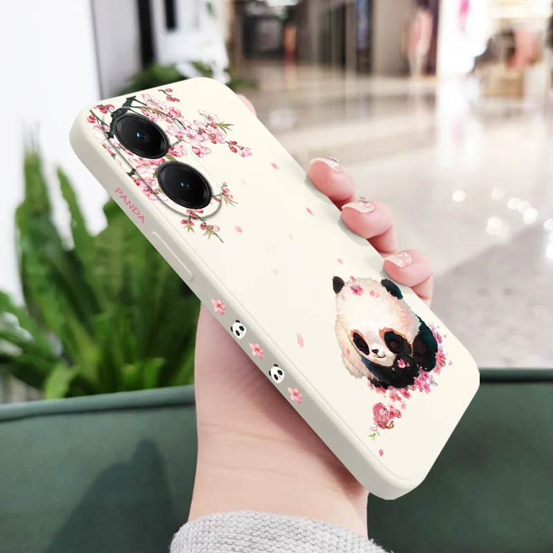 Floral Panda Silicone Soft Phone Case