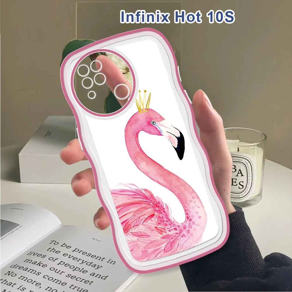 Custodie Per Infinix Hot 10S Nfc Hot 10 Play Hot 9 Wave Custodia Morbida In Silicone Flamingo Cover Posteriore Custodie Antiurto