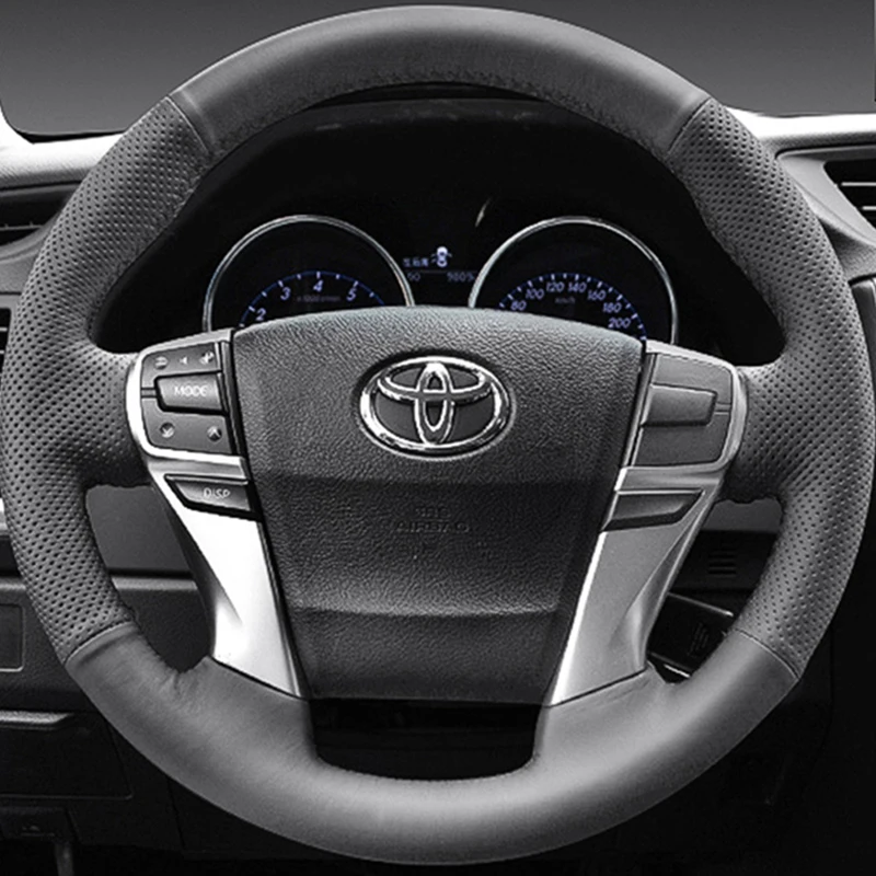 

Steering Wheel Cover for Toyota Reiz Mark X 2009-2015 Hand Stitched Suede genuine leather Car Accessories