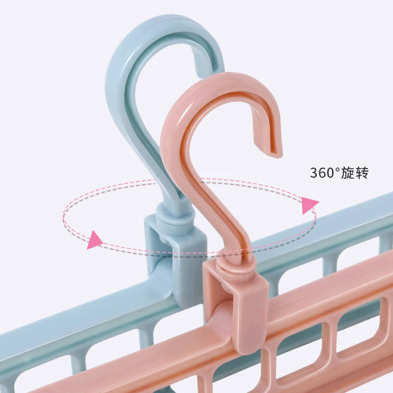 Plastic Clothes Hanger Drying Storage Hanging Rack Multifunction Multi-port Support Scarf  T Shirt Dried Hanger Home Organzation 2