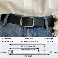 Elegant Vintage - Style PU Leather Belt for Women - High - Quality Black & Brown Fashion Accessory (Black)