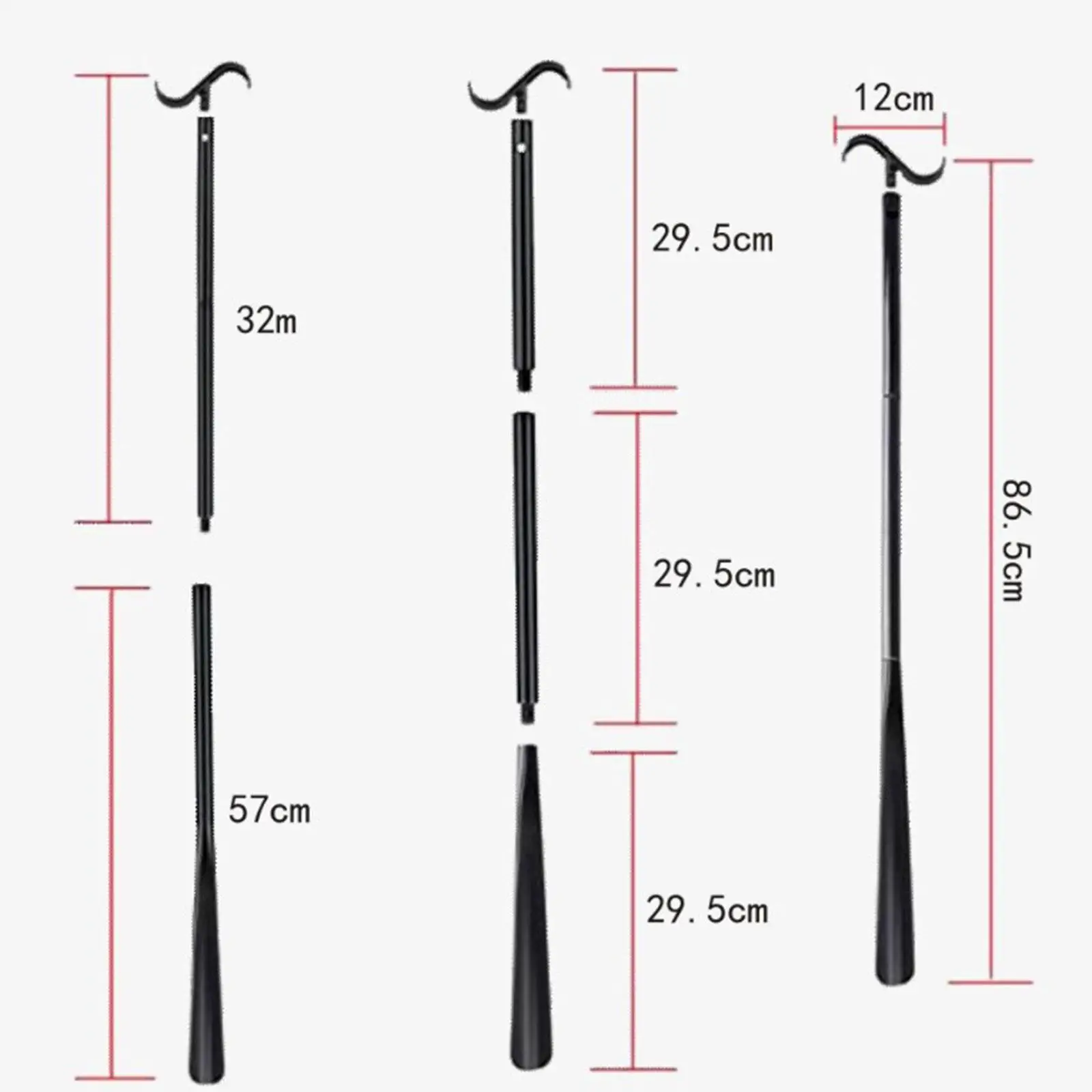 Dressing Sticks Aid Tool without Bending Over Clothes Grabbers for Shoes Pants Shirts Seniors Jacket Pants Pulling Aids