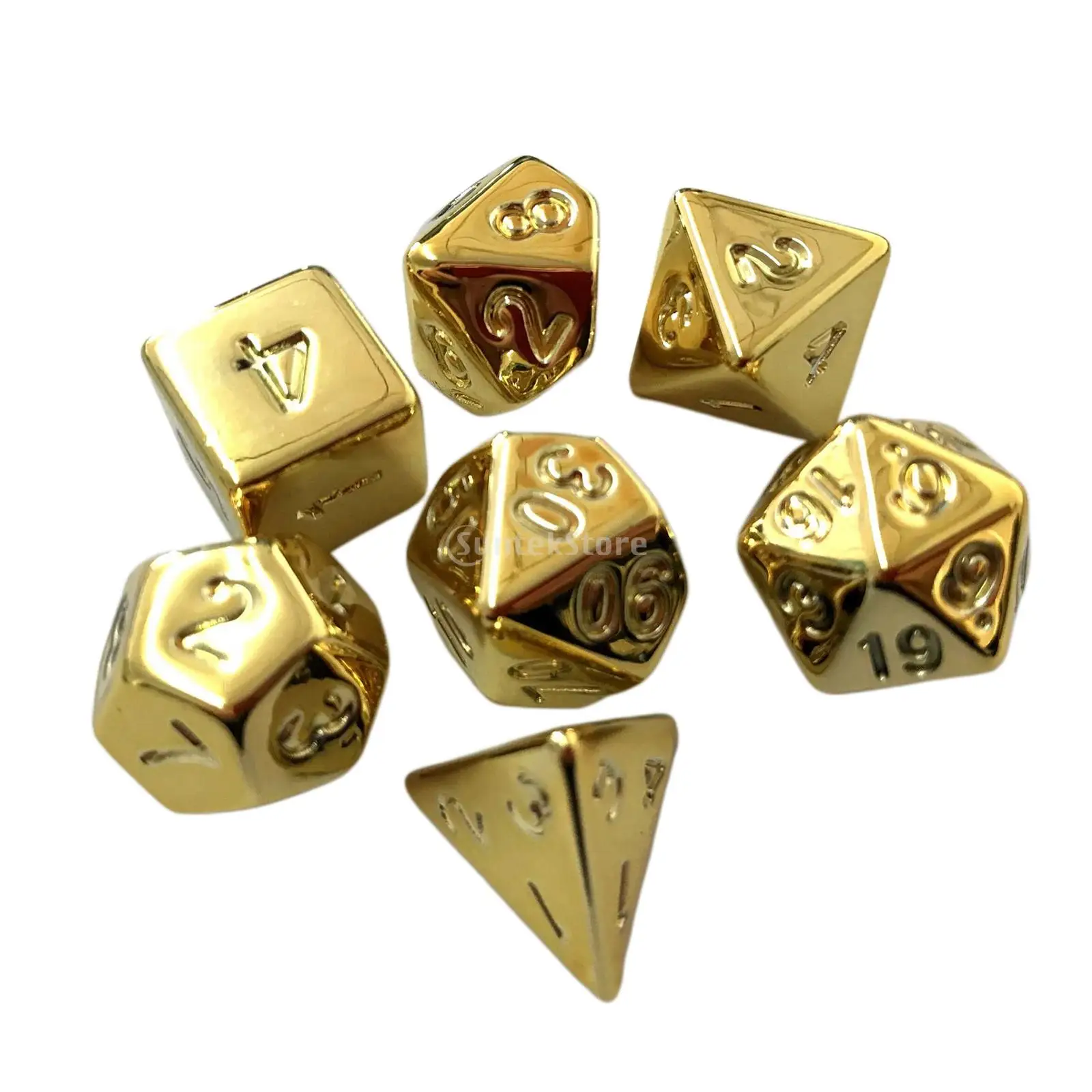 7pcs Mini Polyhedral Dice Set D4 D6 D8 D10 D12 D20 for Dnd Board Games