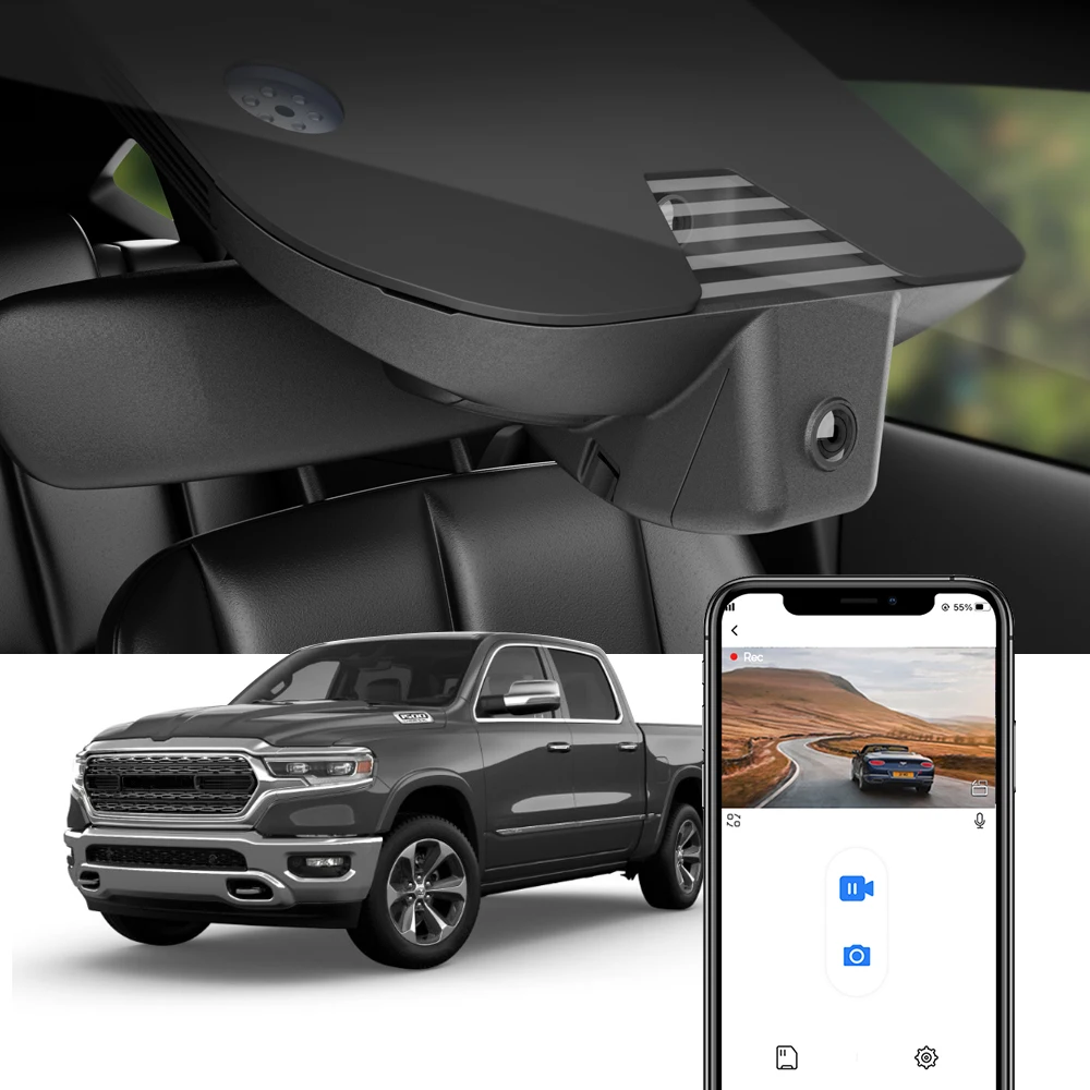 Dash Cam for Dodge RAM 1500 2500 3500 2019 2020 2021 2022 2023,Fitcamx Car  DVR Dashcam Camera 4K,Ram TRX Limited Truck Pickup