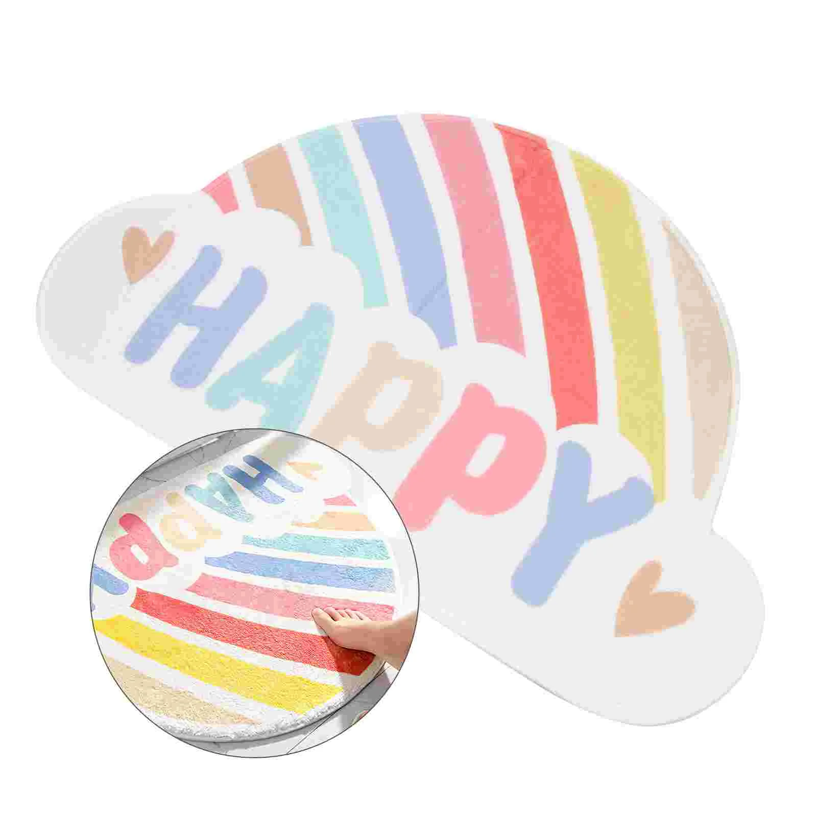 

Carpet Rug for Bathroom Home Rainbow Floor Mat Mats Toilet Door Doormat Area Rugs Cartoon Anti-skid