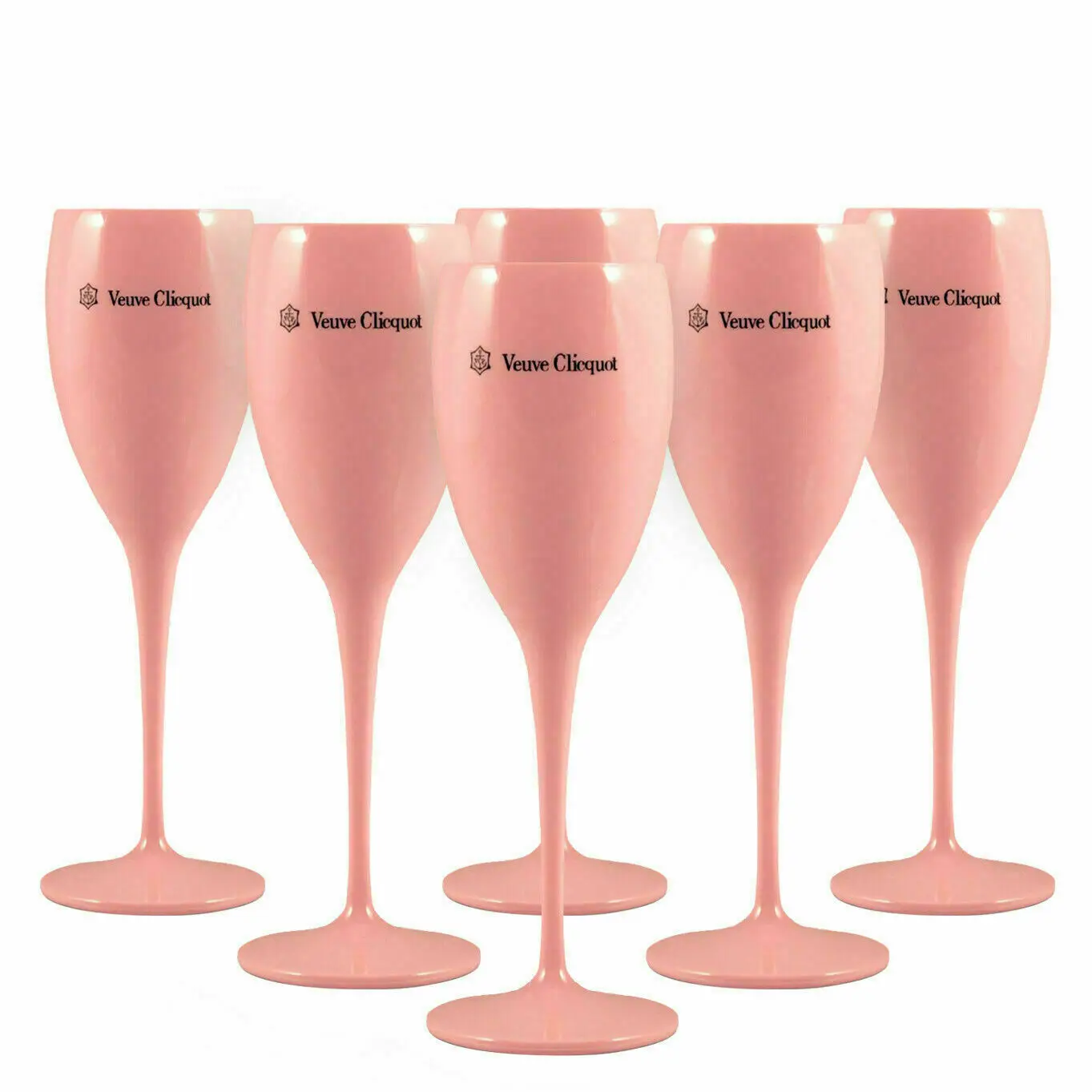 6pcs Orange Wine Party Champagne Coupes Glass VCP Flutes Goblet Champager Ice Imperial Plastic Veuve Clicquot Cups