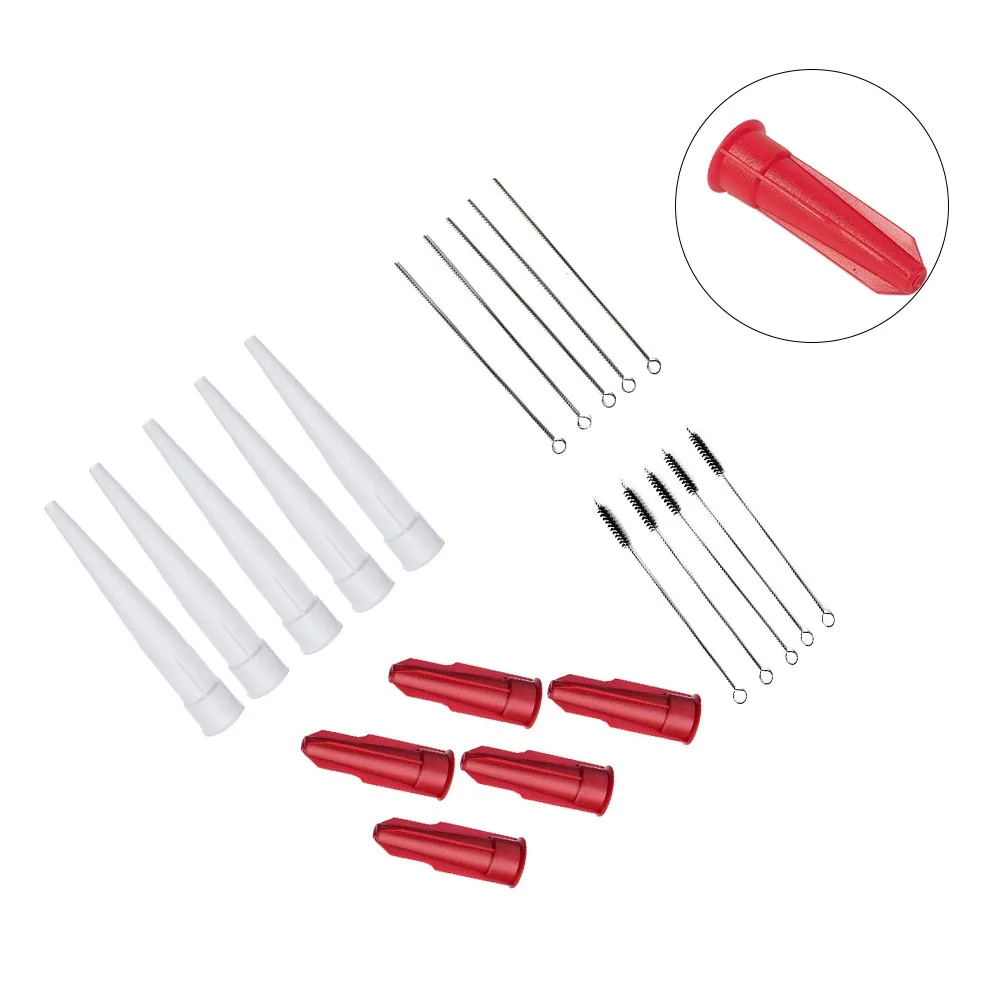 20PCS Tube Silicone Nozzle Cap Cover Plastic Cartridge Tip Re-sealable Replacement Silicone Open Caulking Tubes Hand Tool Parts