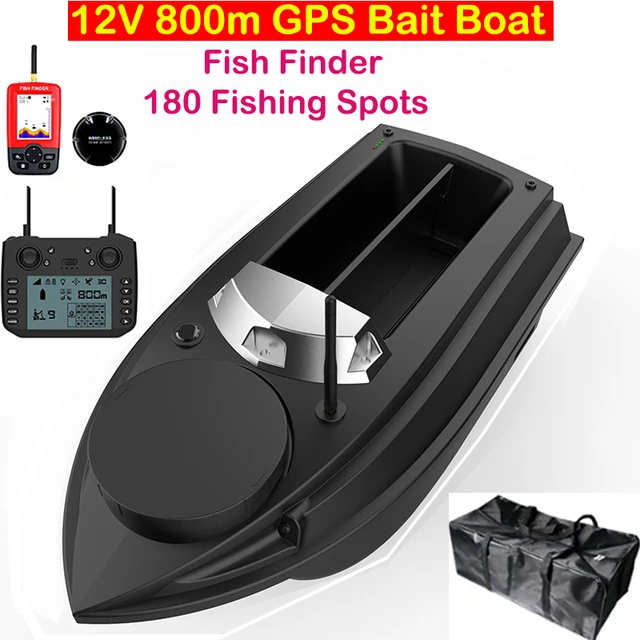 V030 RC Bait Boat 12V 180 Fishing Point Load 3KG 4.3-inch Screen Remote Control Intelligent Automatic Cruise Return Fish Finder