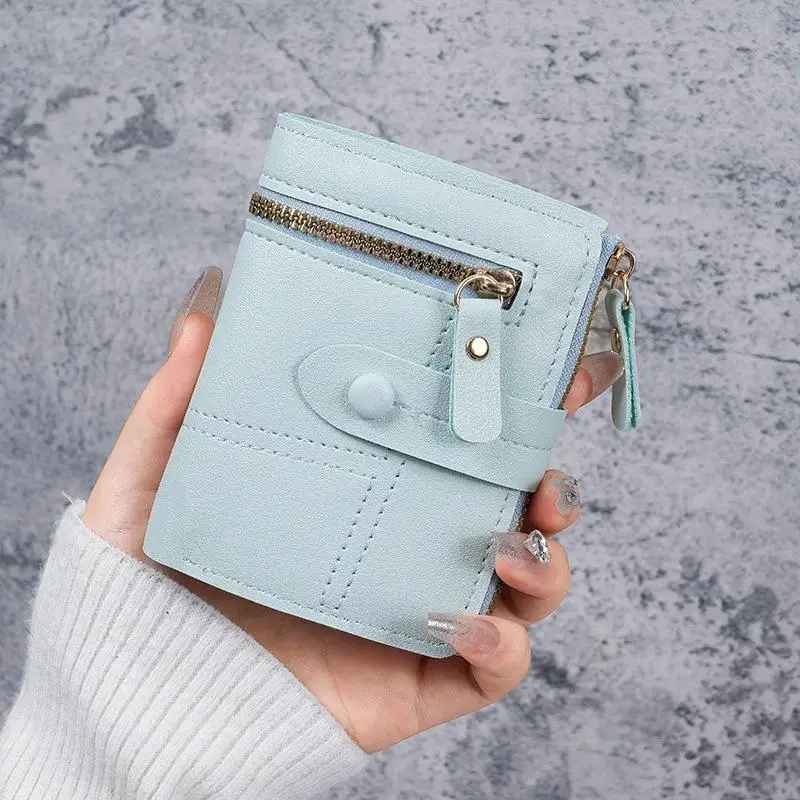 Elegant Slim PU Leather Women's Wallet with Zippered Coin Pocket and Ample Card Storage for Everyday Use and Travel