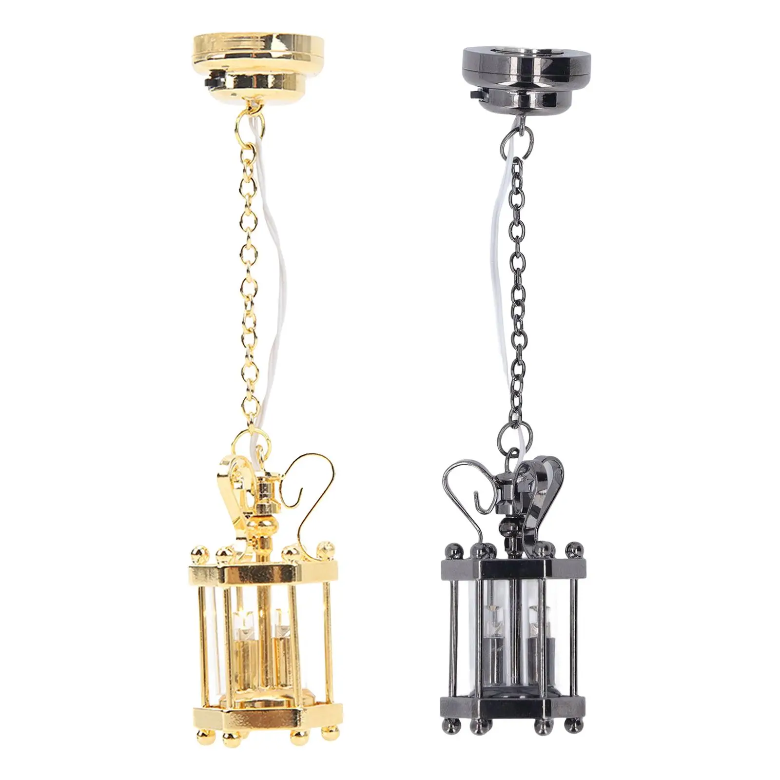 

1/12 Dollhouse Miniature LED Dollhouse Decor Miniature Scene Model Mini Chandelier Ceiling Light for Bedroom Living Room Decor