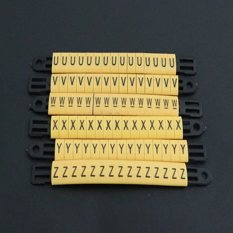 330PCS 검정색 노란색 경로 마커 키트 K 형 케이블 마커 태그 A  Z 번호 0  9 케이블 용 케이블 번호 마커