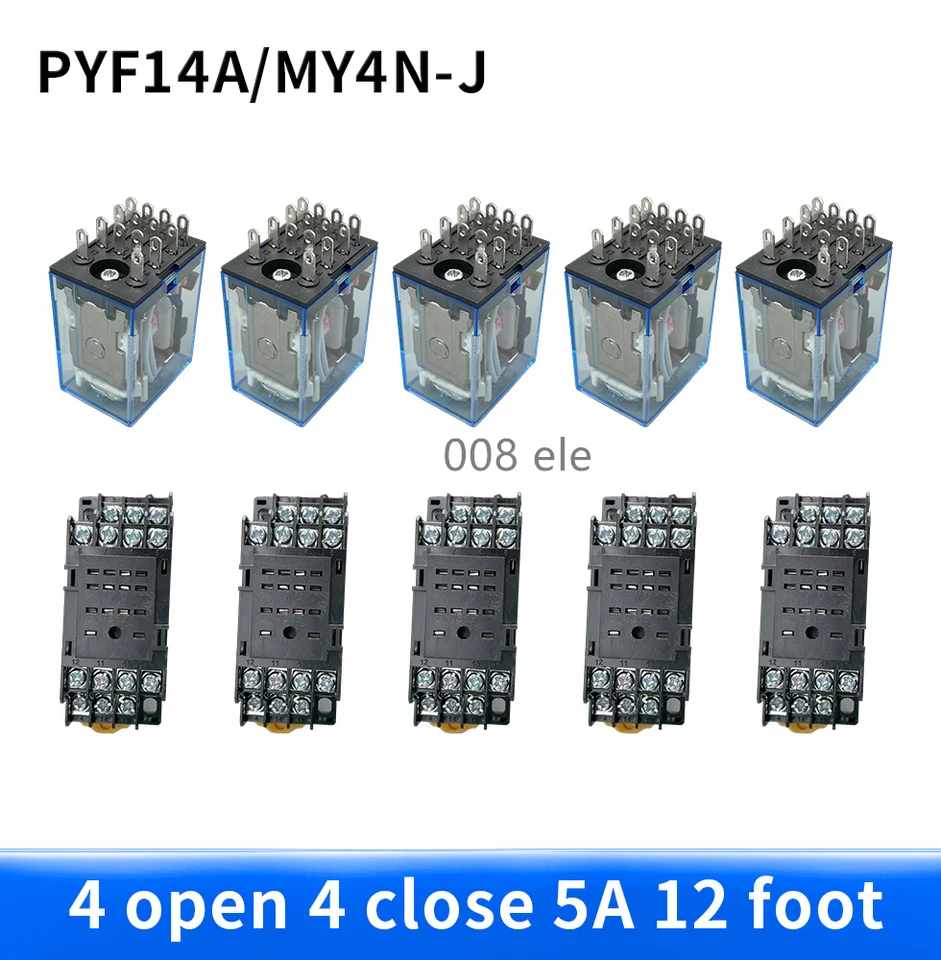 MY4NJ Relais 220VAC 14-Pin - 4NO + 4NC Schütz Für Elektrische Steuerungen