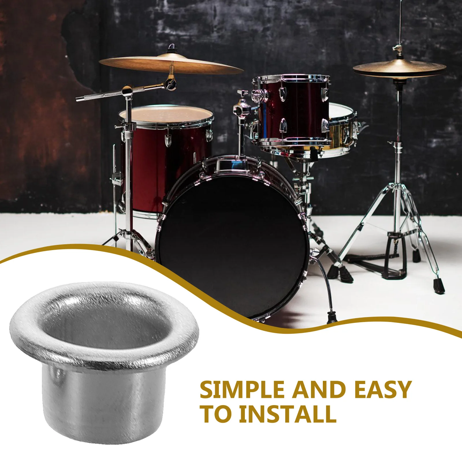 Snare Drum Hardware Kit VICASKY 4-Piece Drum Ventilation Kit - Air Hole Screws & Gaskets For Snare Drums Marching Snare Practice Pad