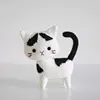 Handmade Woven Cat DIY Material Bag Wool Crochet Knitted Cute Little Flower Cat Ornament Doll Creative Gift Material Bag 4