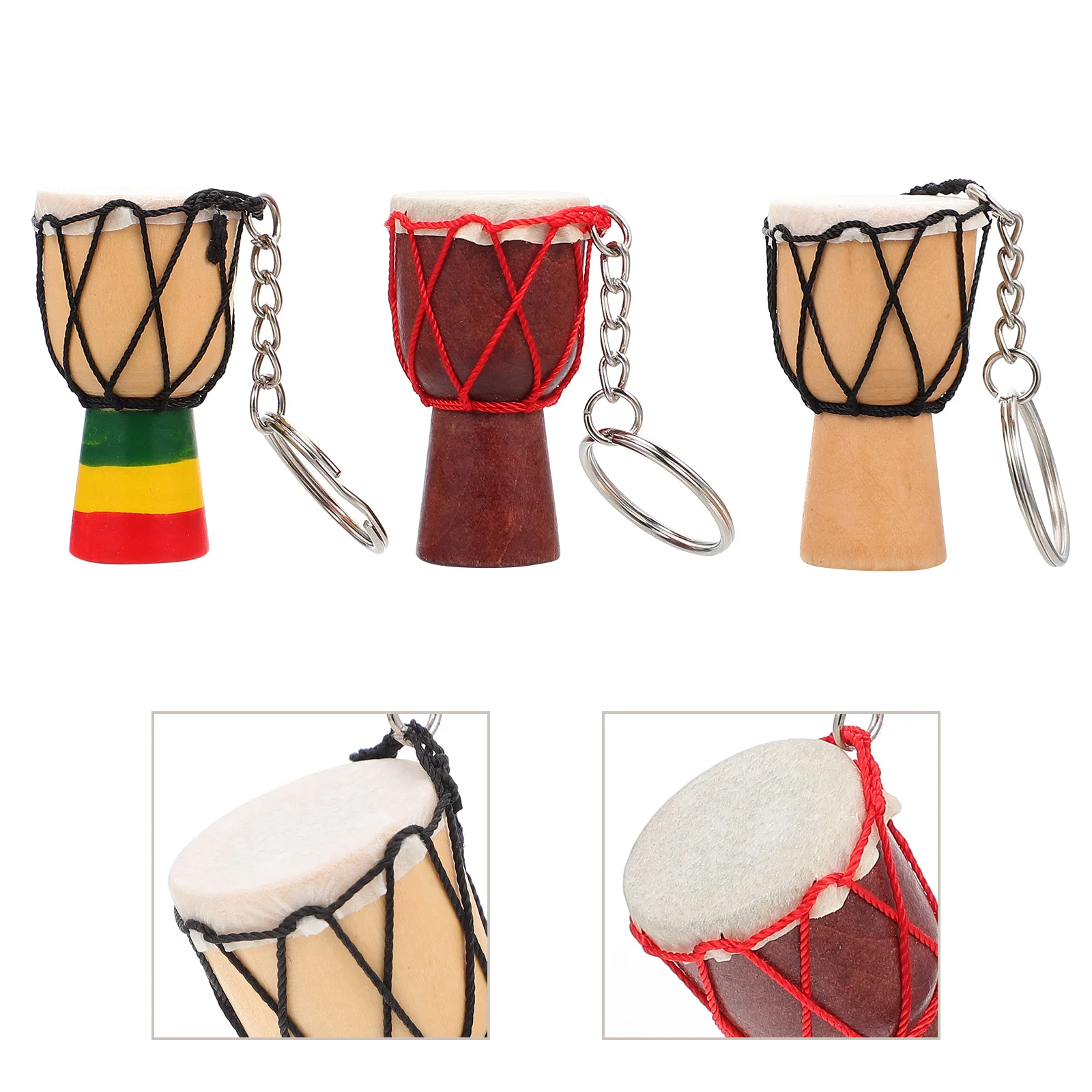 

Drum Shaped Key Rings Chains Durable Pendants Bag Ornaments Practical African Drum Key Chains Creative Key Decorations