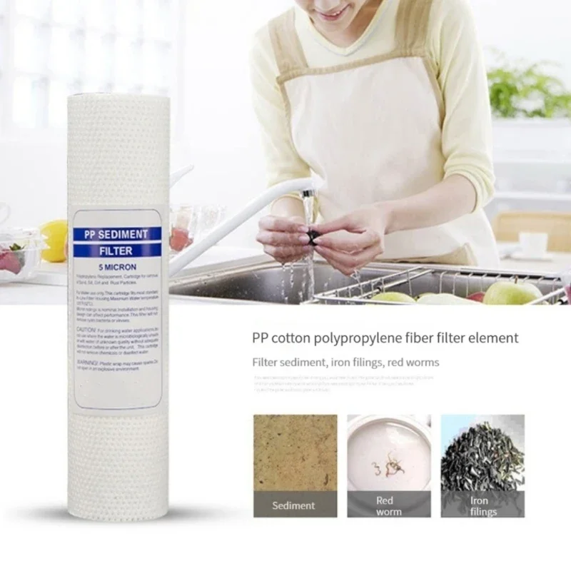 10 PCS Universal Water Filter PP Cotton Filter Cartridge Sediment Water Filters Polypropylene Material for Kitchen C4DA