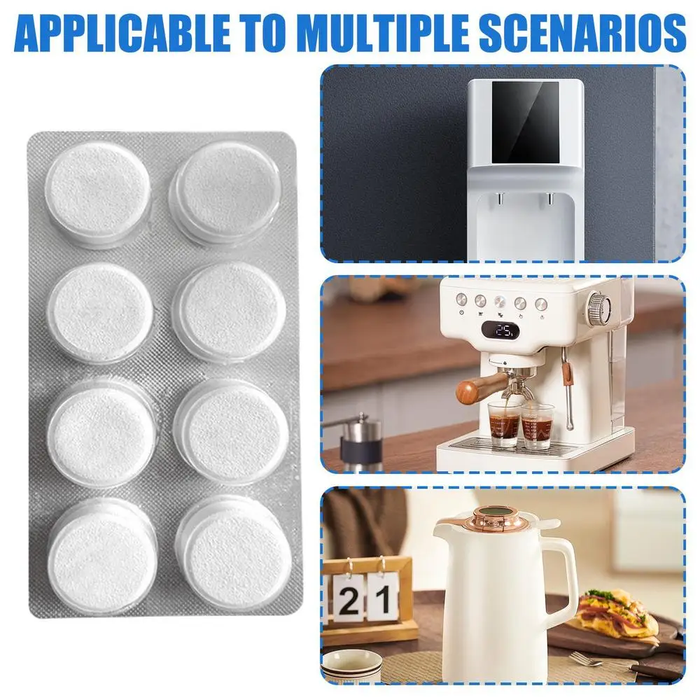 Description Picture 3 of item8 pieces Cleaning Tablets for Espresso Coffee Machine Coffee Maker Pot Descaling Tablets Home Kitchen Supplies