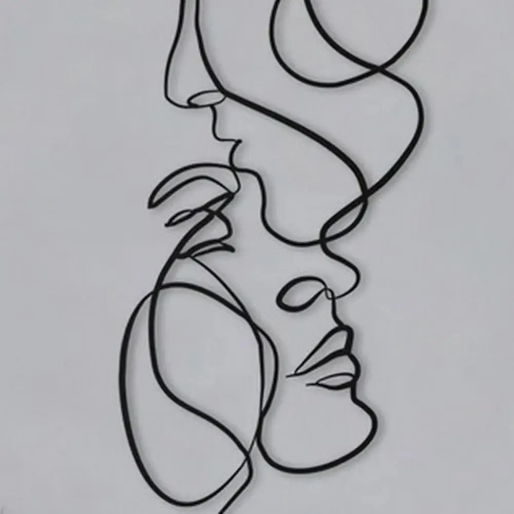 Decorazione Murale In Ferro Minimalista - Scultura A Forma Di Volto Per Soggiorno, Camera O Ufficio - Foto 10