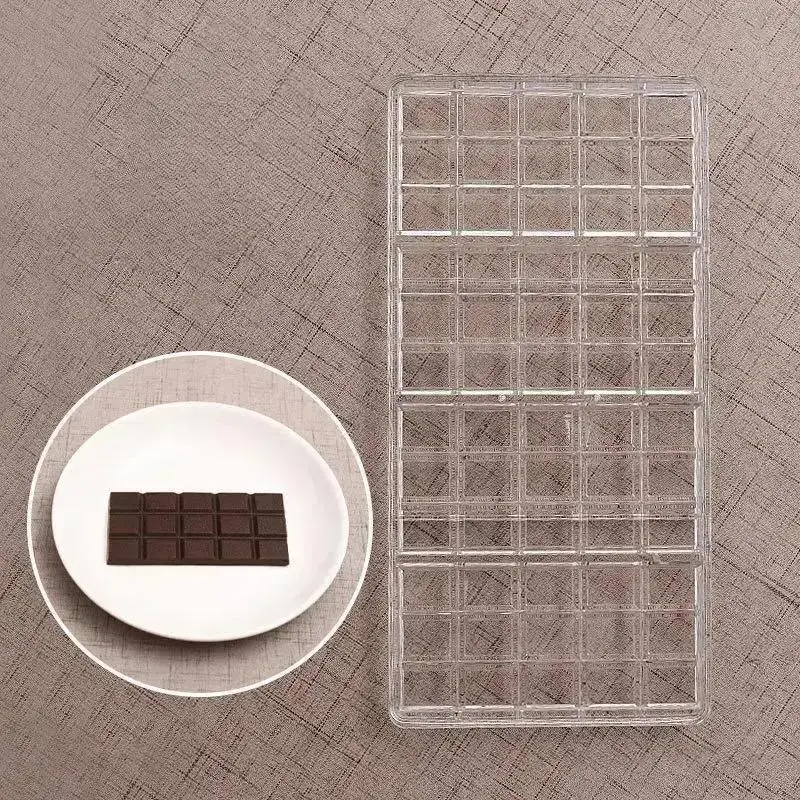Classic Long Bar Chocolate Mold Transparent Grid Hard Plastic Chocolate Candy Mold Food Grade Plastic Wholesale Chocolate Mold