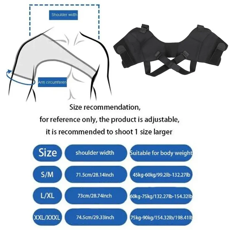 Adjustable Double Shoulder Brace Sports Shoulder Support Belt Back Pain Relief Double Bandage Cross Compression Shoulder Strap