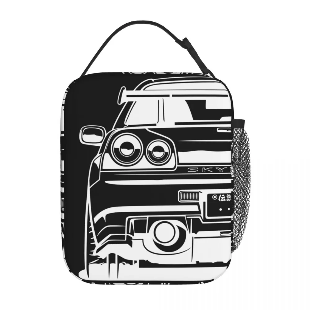 

Изолированная сумка-тоут для ланча Skyline R34 GTR, аксессуары для любителей автомобиля, коробка для еды JDM Cars, Новое поступление, охладитель, термо-Бенто-бокс для школы