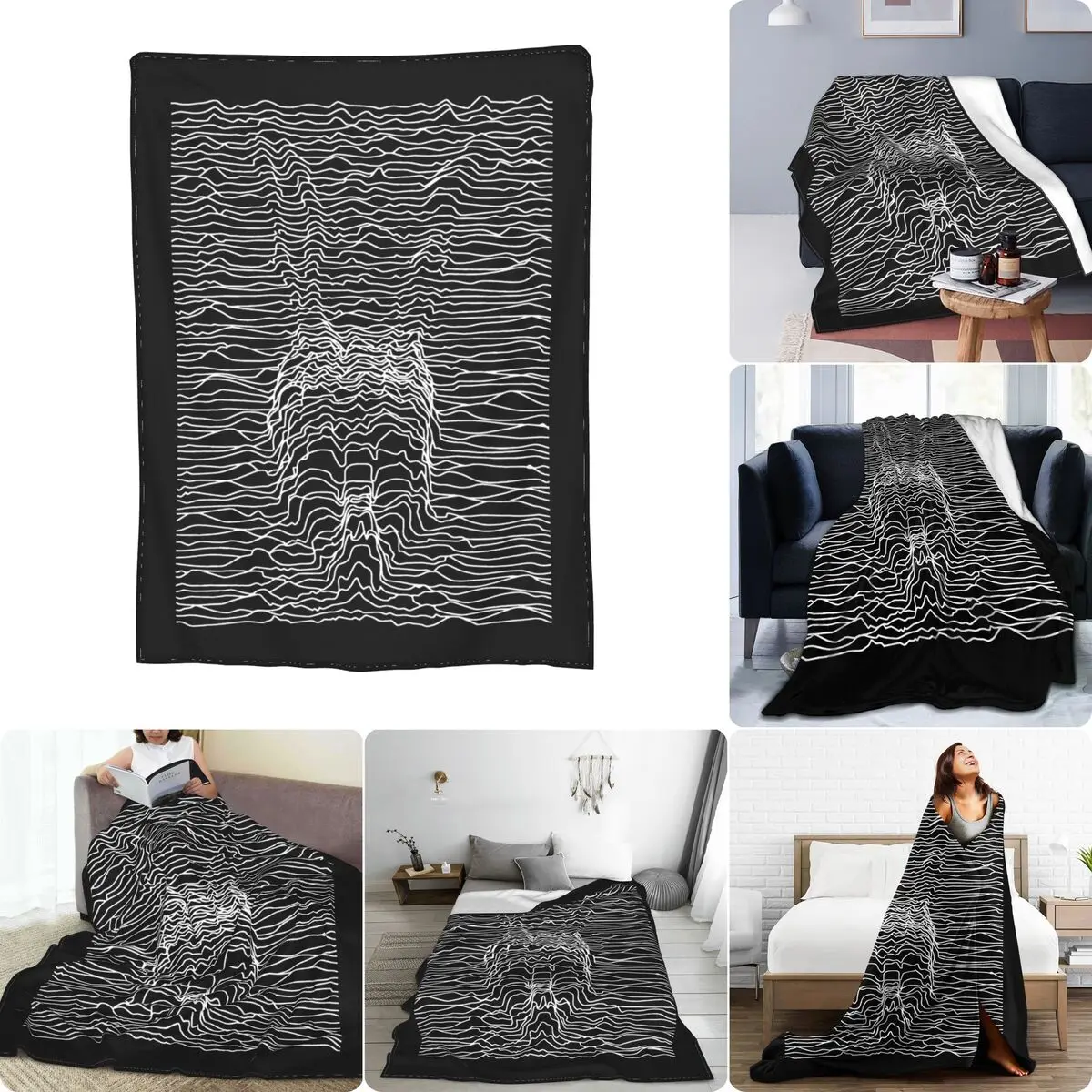 Donnie Darko Joy Division Unknown Pleasures Parody Ultra-Soft Micro Fleece Coperta Faux Fur Mink