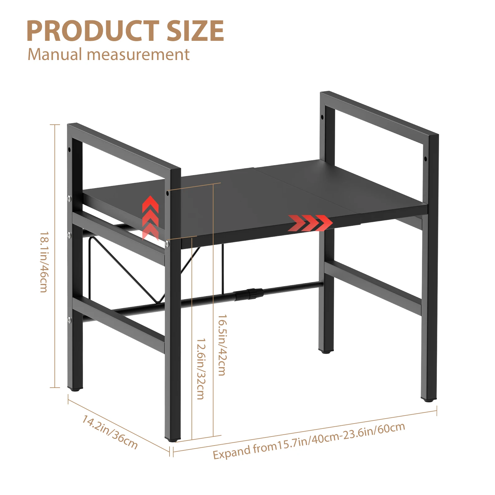 Expandable Microwave Shelf, 1 or 2 Tier Microwave oven Rack Stand Storage Holder Kitchen Corner Shelf Desktop Printer Shelf Rack: 3 - 5 Days Free Delivery Only UK