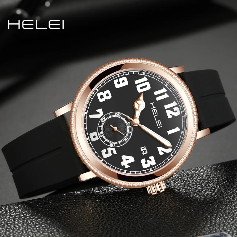 HELEI2024 Men's Watch Luxury Brand Business Quartz Watch Men's Chronograph Waterproof Luminous Wristwatch Gift For Men