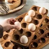 KEMORELA Modern Wooden Egg Storage Box Multi-Compartment Kitchen Organizer for Fresh Eggs Ideal for Home Cooking And Baking 4
