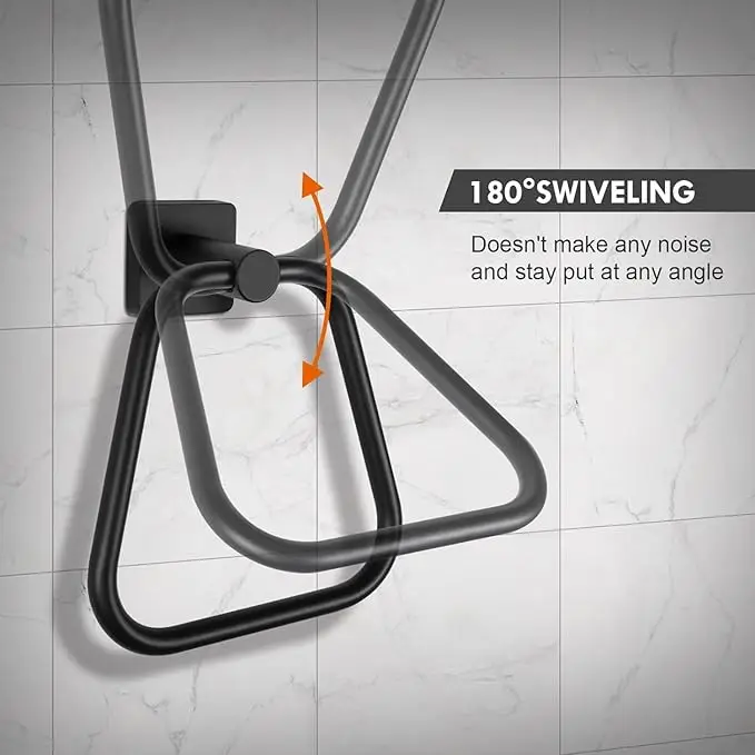 Stylish Wall Mounted Towel Ring - Stainless Steel Hand Towel Holder for Bathroom & Lavatory - Sleek Matte Black Finish: 3 - 5 Days Free Delivery Only UK