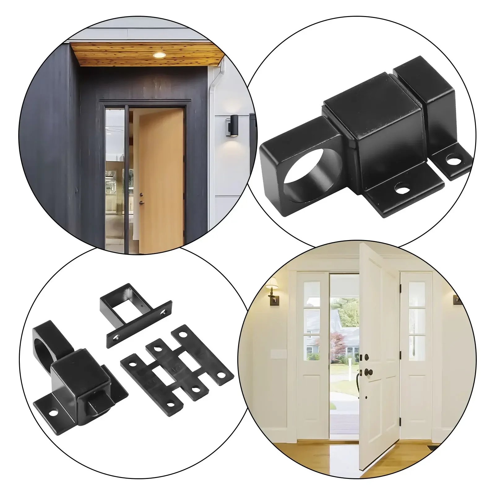 Door Latch Aluminum Alloy Security Automatic SASH Door Spring Bounce Lock Square Self-closing Bolt Spring Thumb Lock door latch