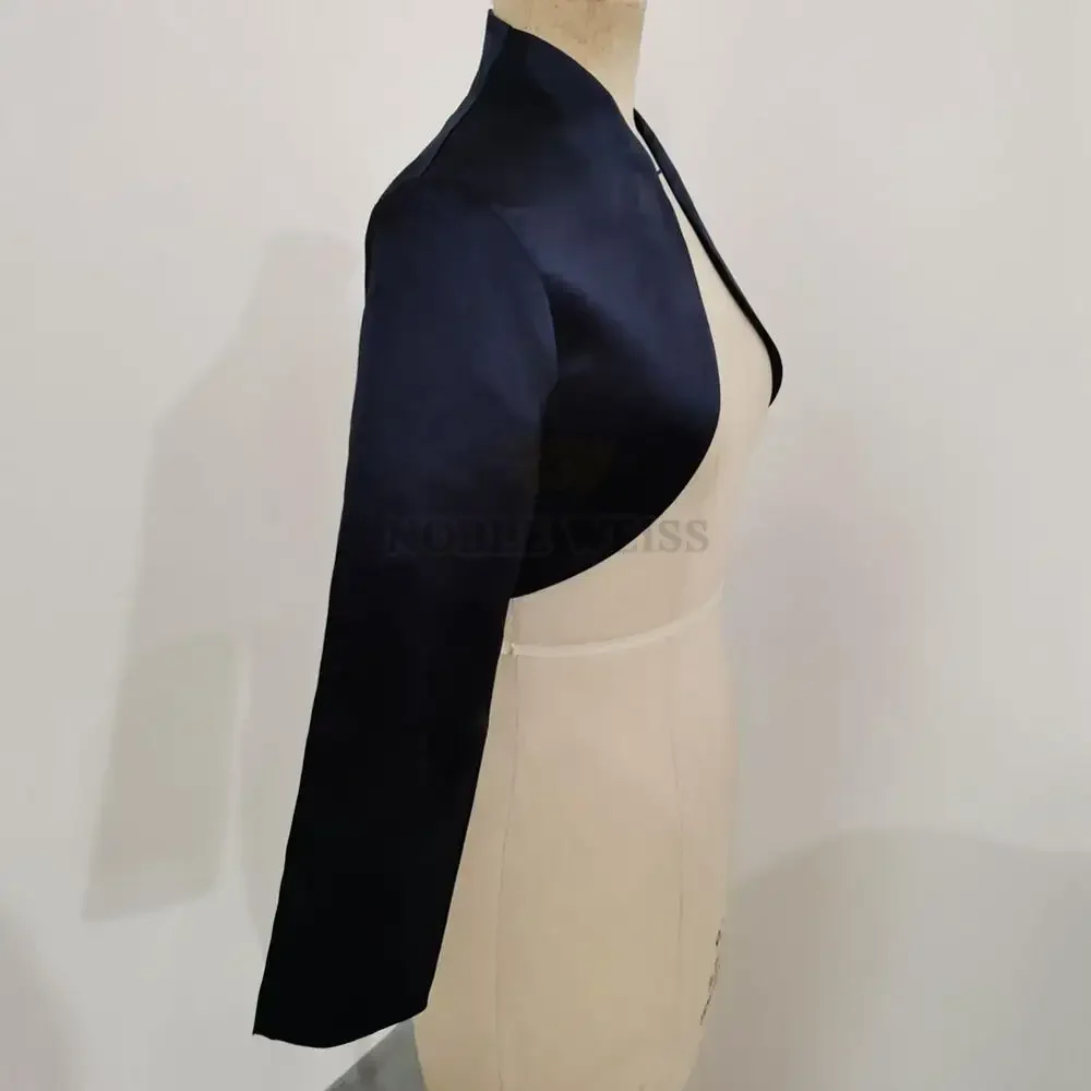 Full Long Sleeve wedding jacket satin Bride bolero jackets for Bridal Party Coat Bridal Jacket Customized wedding shawl