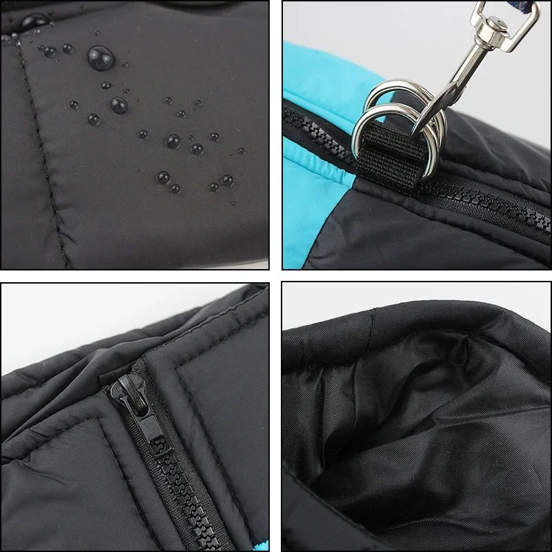 Ropa impermeable para perro, abrigo cálido para mascotas, chaleco acolchado con cremallera, traje facial para perros pequeños, medianos y grandes, Invierno 2