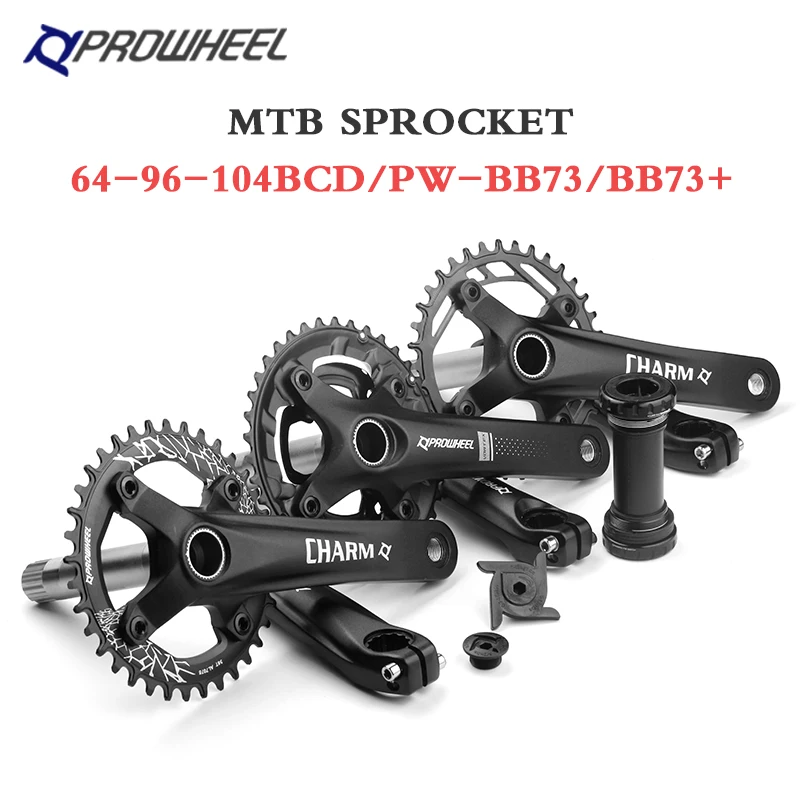 

PROWHEEL Mountain Bike Crankset 6/7/8/9/10/11 Speed 170mm Crank 22-30-40T 24-32-42T 26-36T 28-38T Chainrings MTB Bicycle Parts