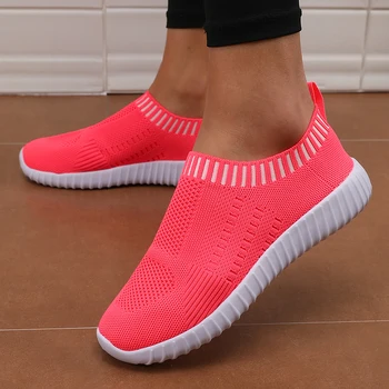 أحذية نسائية شبكية سهلة الارتداء بتصميم بسيط ومريحة ومسامية وخفيفة الوزن ومضادة للانزلاق ونعل للتدريب على التوازن 6