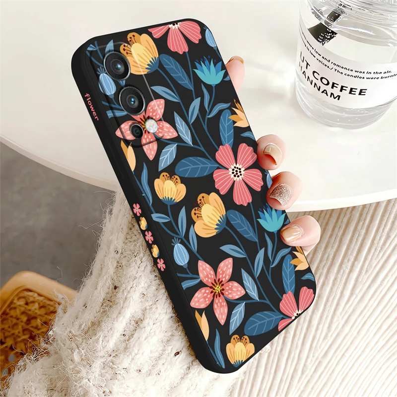 Vibrant Floral Art Shockproof Silicone Phone Case – Anti-Drop Soft Cover