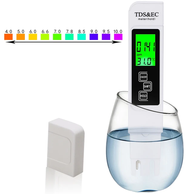 Testeur pH Mètre, Test de pH pour Piscines Mesurant TDS pH EC