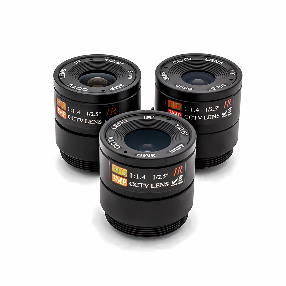 3MP 4/6/8mm CS Mount Lens 1/2.5 Inch Format F1.4 Aperture For Industrial Machine
