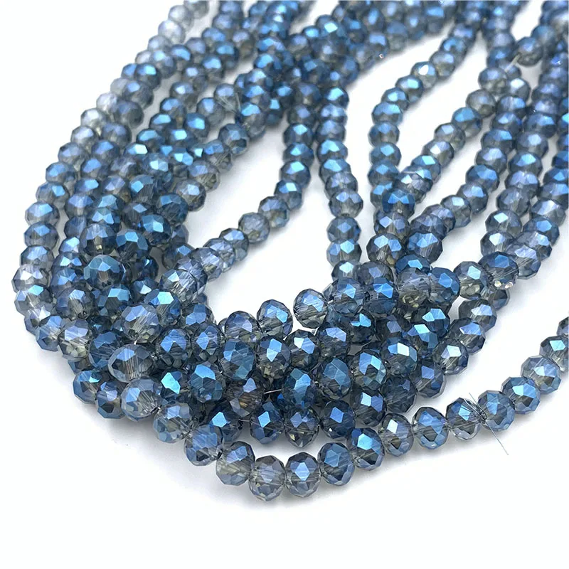 Vibrant Blue-Green Crystal Beads for Jewelry Crafting – Rondelle Faceted Glass Spacer Beads for DIY Bracelets