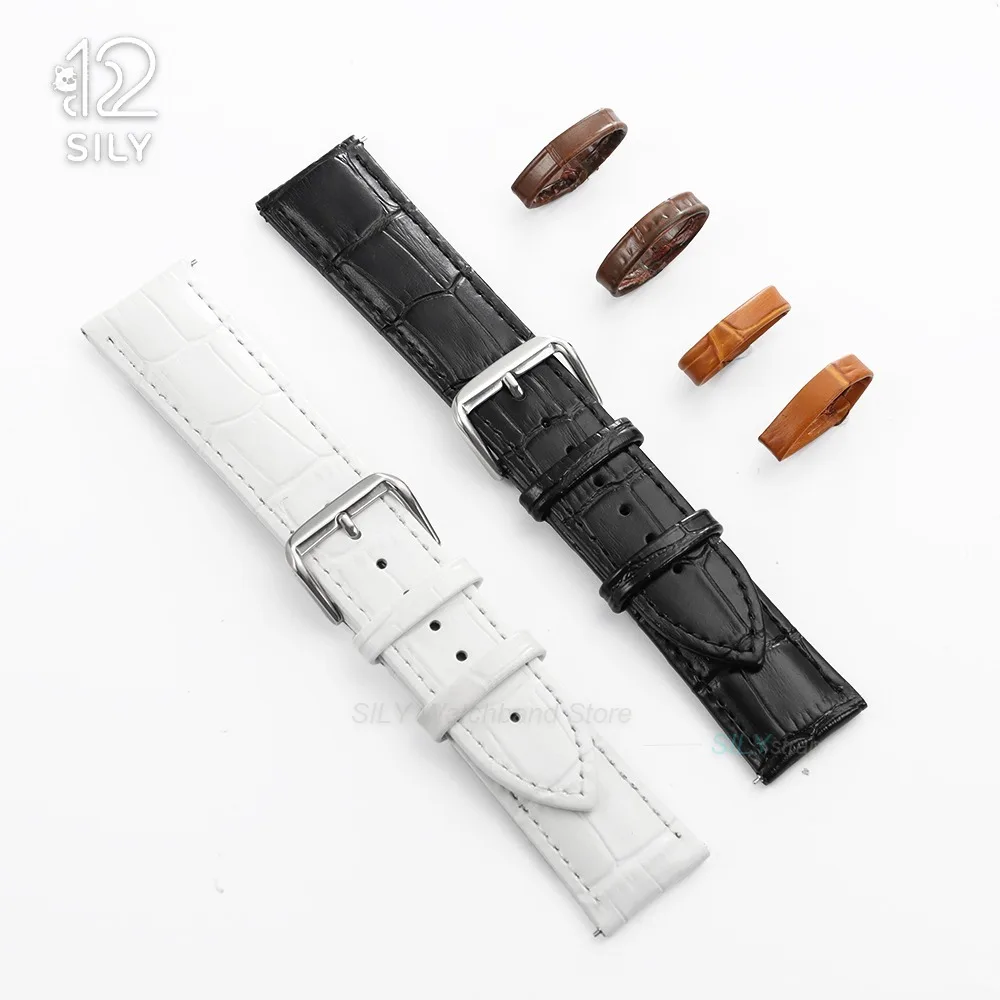 Premium Leather Watchband Keeper Rings - Strap Loop Retainers in Black and Brown (Multiple Sizes Available)