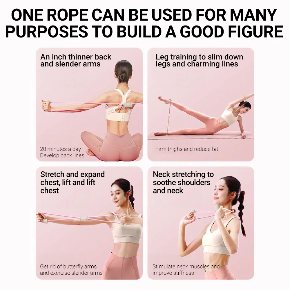 Resistance Bands Chest Expander Resistance Band Fitness Tension Rope Resistance Strap Tension Rope Yoga Gym Latex Rubber Arm Resistance 8-shaped Fitness Strength Equipment Home Gym Chest Expander Elastic Band
