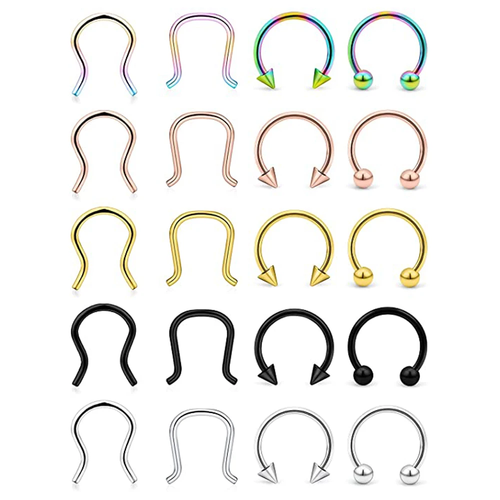 Septum Piercing Jewelry 316l Surgical Steel Ushaped Horseshoe Nose Hoop Ring Septum Piercing