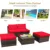 outdoor rattan wicker 5-piece chaise lounge set with ottoman and coffee table for daybed conversations 4