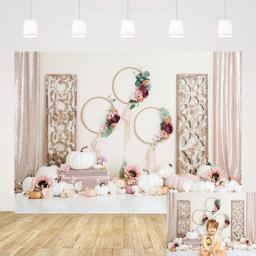 

Mehofond Photo Background Glitter Pink Curtain Girl Birthday Baby Shower Portrait Flower Decorations Photography Backdrop Studio