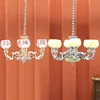 1:12 Dollhouse Miniature Retro Lamp Chandelier Light Working Ceiling Lamp Light Furniture Model DollHouse Livingroon Scene Decor 4